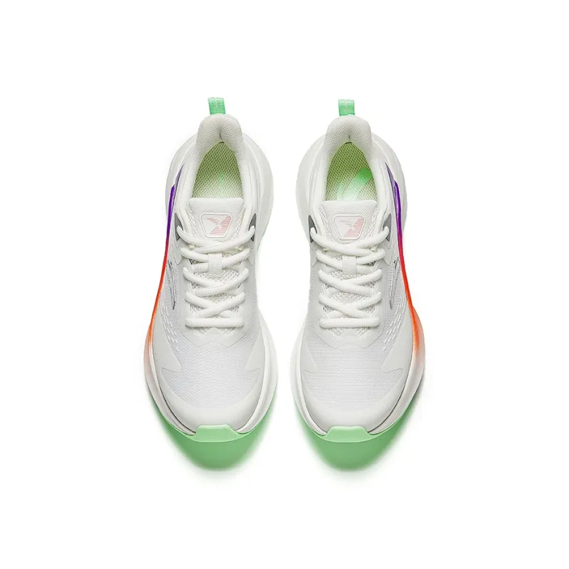 Anta Running Collection Anti Slip Wear Resistant Low Top Casual Running Shoes Women's White Purple Green-2