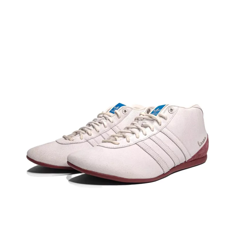 Vespa x Adidas Originals Anti-Slip Wear-Resistant Mid-Top Casual Shoes Men's Beige Brown-1