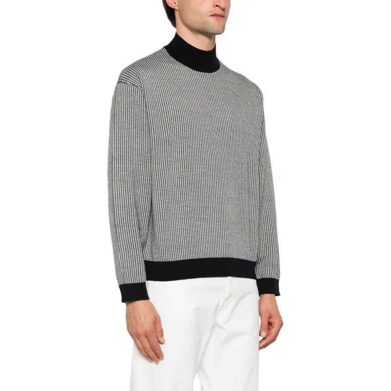 EMPORIO ARMANI Mock Neck Knitted Jumper-3