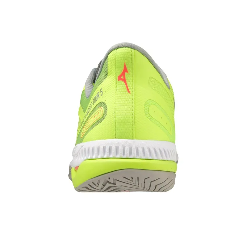 Mizuno Wave Exceed Tour 5 Cushioning, Wear Resistant Low Top Tennis Shoes Women's Lime Green-4