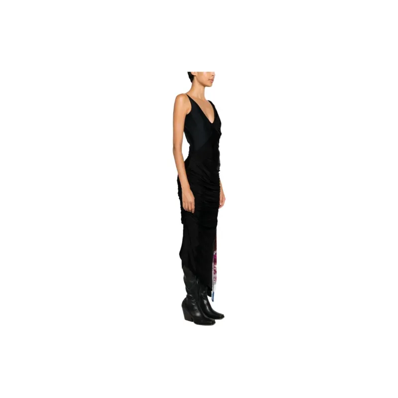 Marine Serre Asymmetric Draped Scarf Detailed Dress-3
