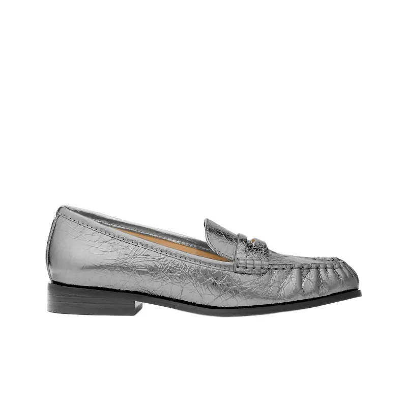 MICHAEL KORS Carlson Loafers Women's Silver-1