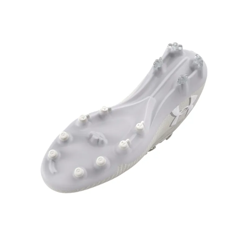Under Armour MAGNETICO ELITE 4 Anti Slip Wear Resistant Soccer Shoes Women's Gray White-4