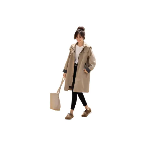 Mo Han Yi Mei Trench Coats Women's Khaki