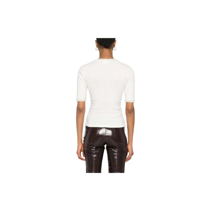 COURREGES Holistic Contrast Cotton T shirt-2