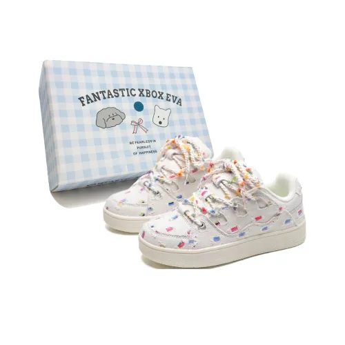 FANTASTIC XBOX Low Top Skateboard Shoes Women's Rainbow