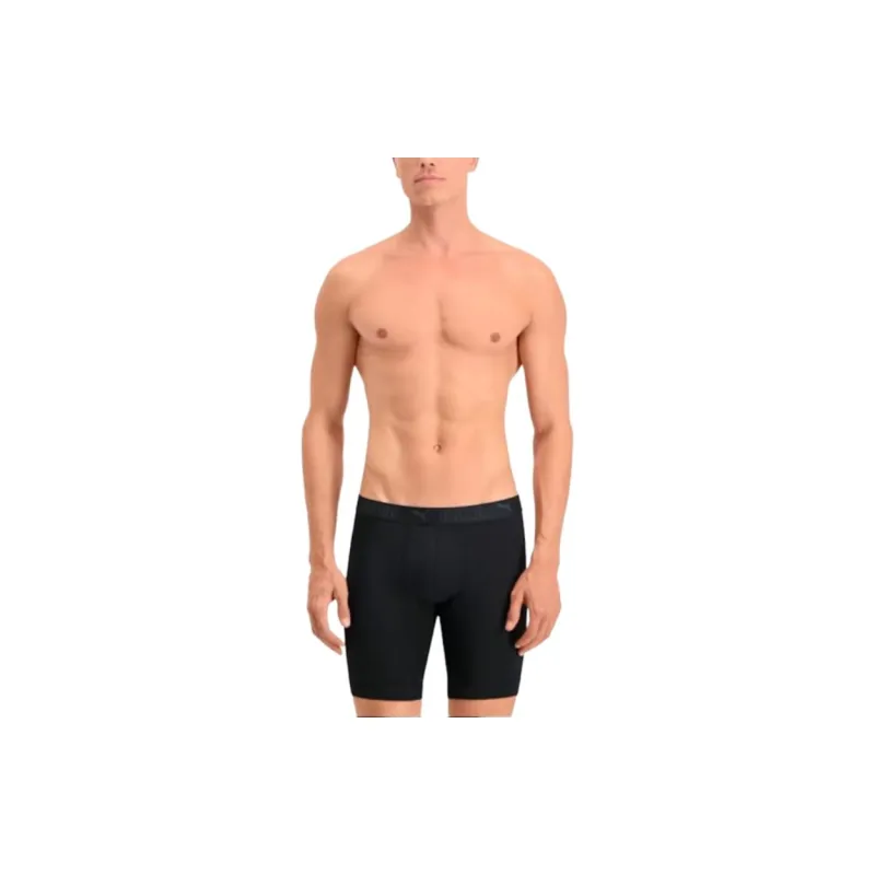 PUMA Boxer Sport Long En Microfibre Pour Homme Underpants Men's 2 Pack Black-2
