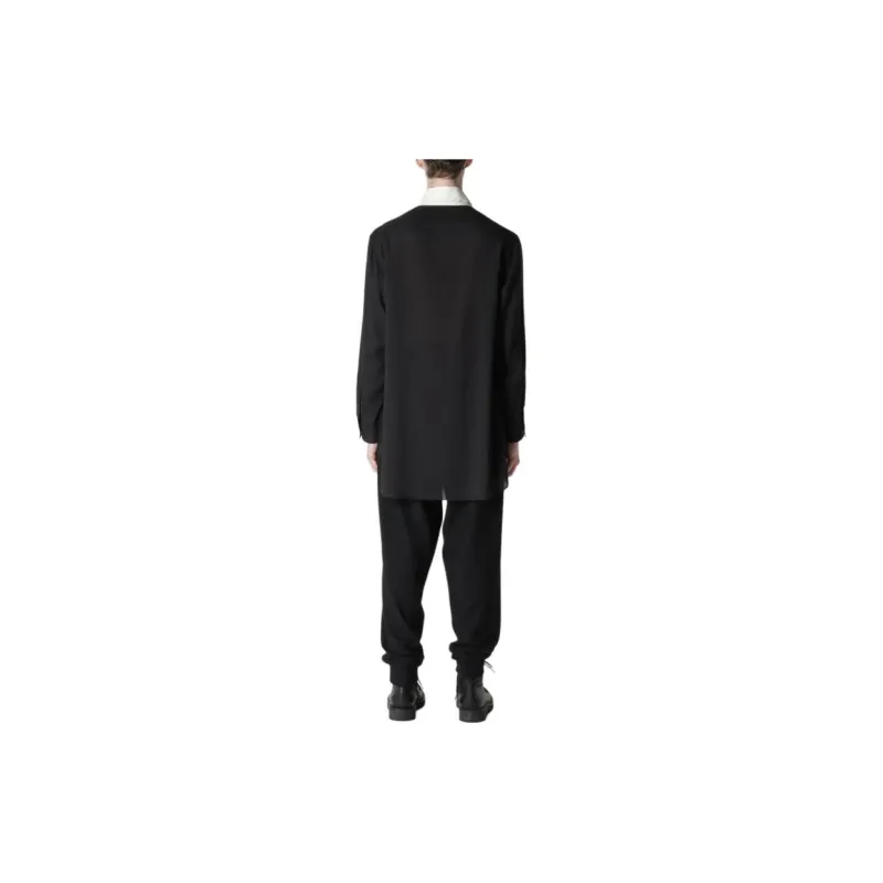 Yohji Yamamoto U-Stand Collar Buttoned Long-Sleeved Shirt-4