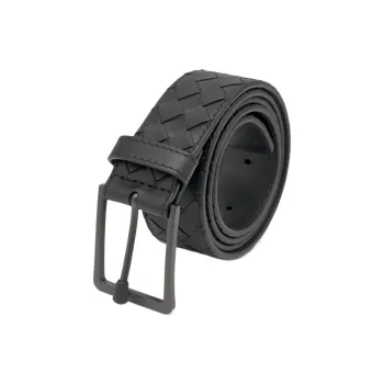 Bottega Veneta Metal Leather Belts Unisex Black 