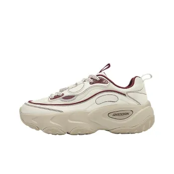 QIAODAN Lightweight Anti Slip Low Top Chunky Sneakers Women's Ecru