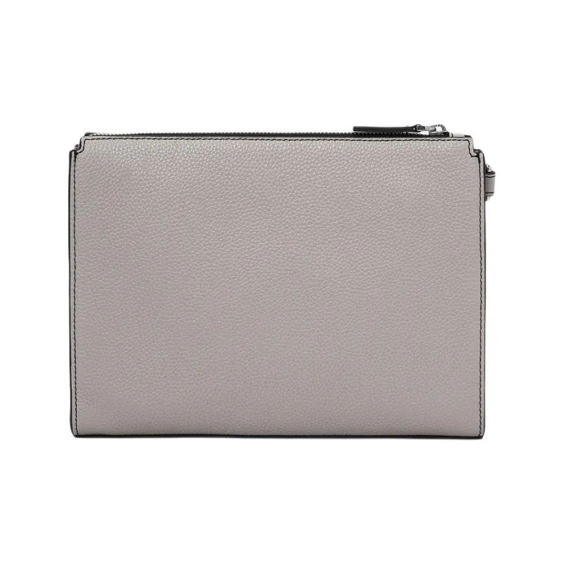 MICHAEL KORS MK Cooper Cow Leather Clutch Large Size Men's Pearl Gray-1