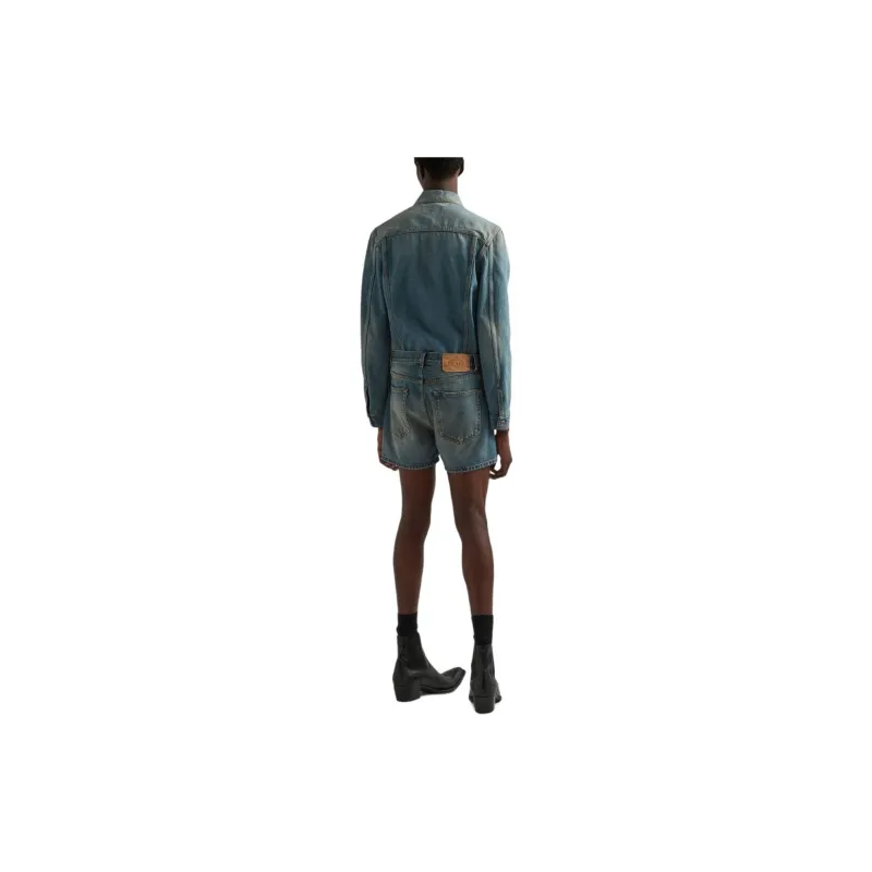 PRADA Triangle logo Denim Blouson Jacket-5