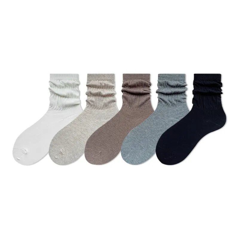 COTTON CHEESE Mid Calf Socks Women's 5 Pack-1