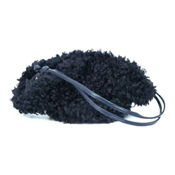 MUYSO Faux Fur Handbag Women's Ink Blue Black