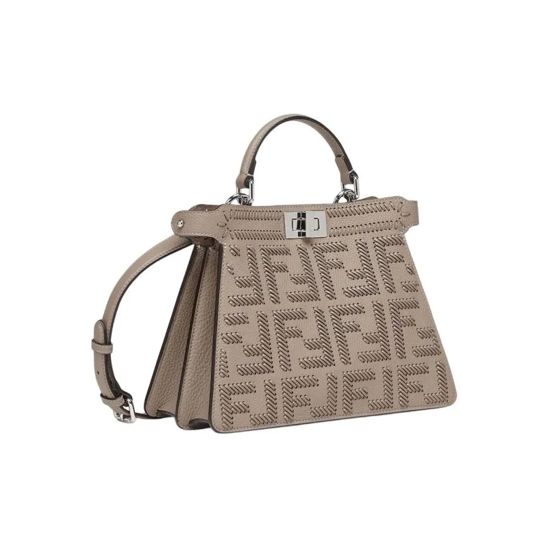 FENDI Peekaboo ISeeU Calfskin Shoulder Bag, Crossbody Bag, Handbag Trumpets Women's Dove Gray-1