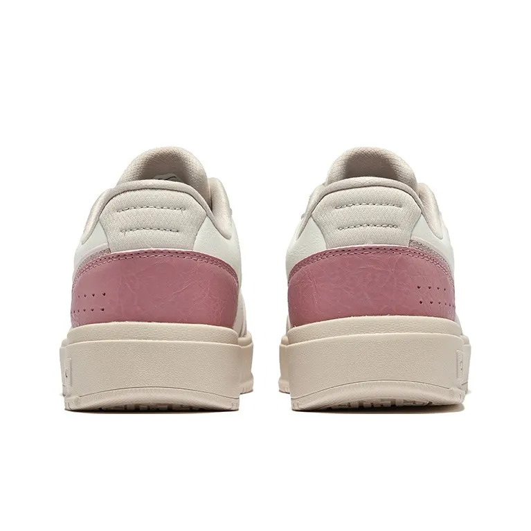 Erke Fun Play Breathable Slip-Resistant Low-Top Skateboard Shoes Women's Pink Brush Gray Microcrystalline White-4
