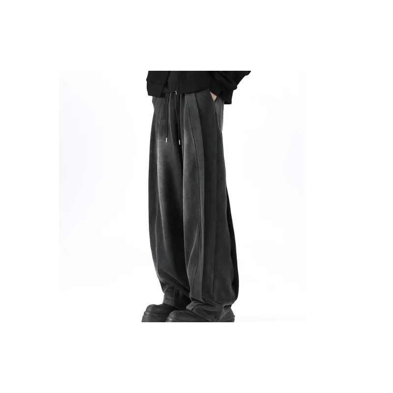 KLAMMKICKS Casual Pants Unisex Washed Black-4