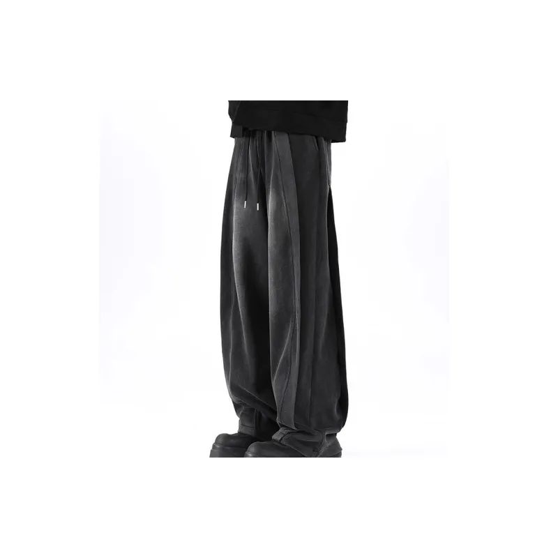 KLAMMKICKS Casual Pants Unisex Washed Black-7