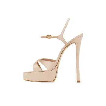 SAINT LAURENT Debbie Strap Sandals 11cm Women's Light Nude