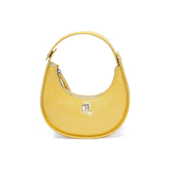 MUYSO Eco-Friendly Recycled Leather Crescent Bag One Shoulder Handbag Small Size Women's Yellow