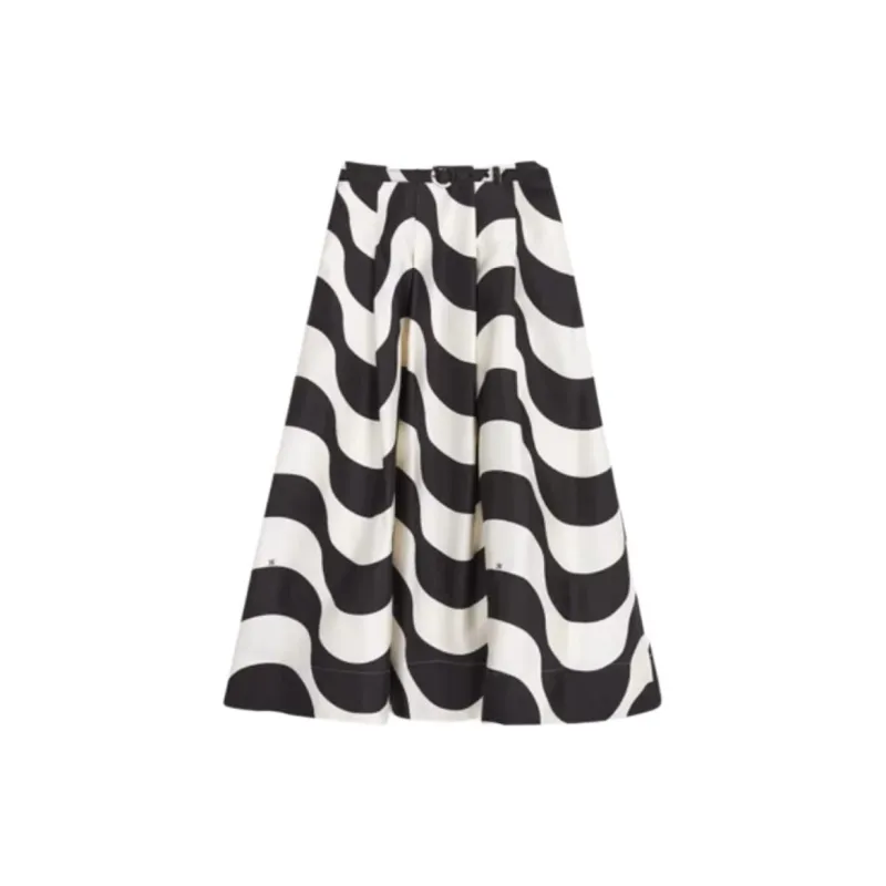 Yiner Casual Long Skirt Women's Cream White-1