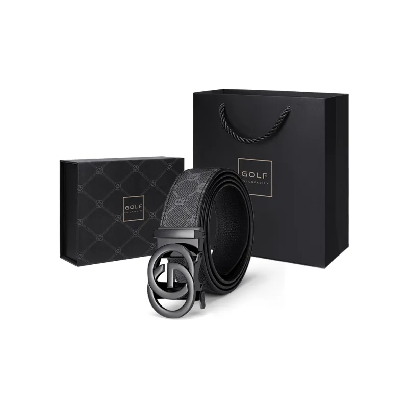 GOLF Top Grain Cow Leather Automatic Buckle Genuine Leather Belt Men's Multicolor 3.5cm-99