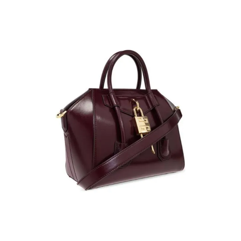 GIVENCHY Antigona Lock Calfskin Shoulder Bag Crossbody Bag Handbag Mini Women's Red-1
