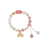 Chinese Auspicious Animal Peach Blossom Beaded Bracelet