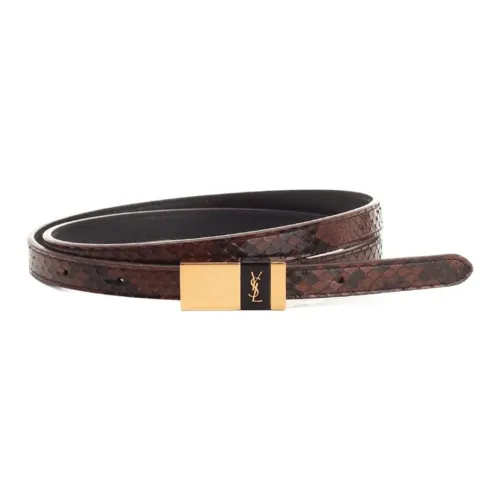 SAINT LAURENT Leather Leather Belts Women's Brown -