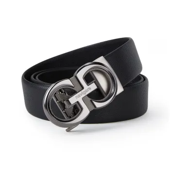 NAVIGARE Top Grain Cow Leather Leather Belts Men's Black Width: 3.5cm