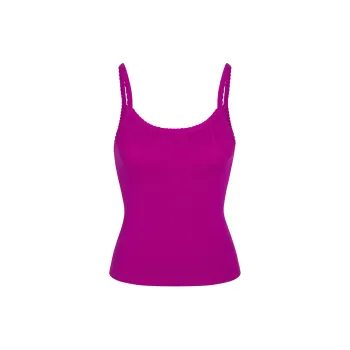 SKIMS DROP NEEDLE POINTELLE LONG CAMI Tank Tops Women's LOLLIPOP/Strawberry Color