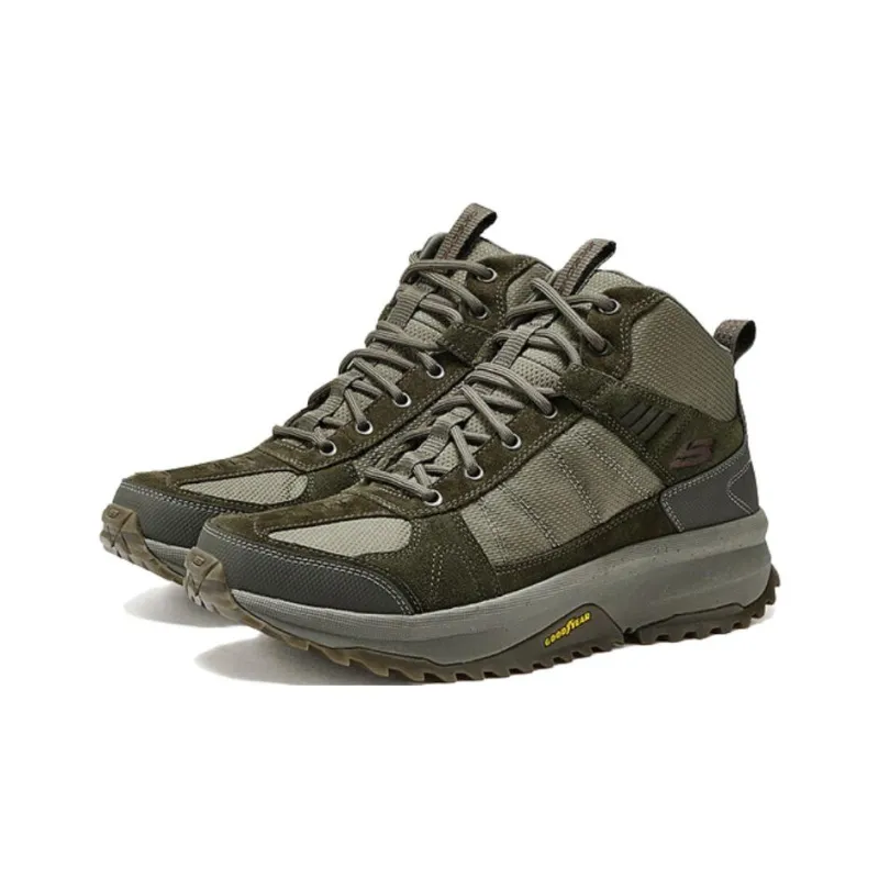 Skechers OUTDOOR Slip Resistant Breathable Mid Top Hiking Shoes Men's Olive Green-2