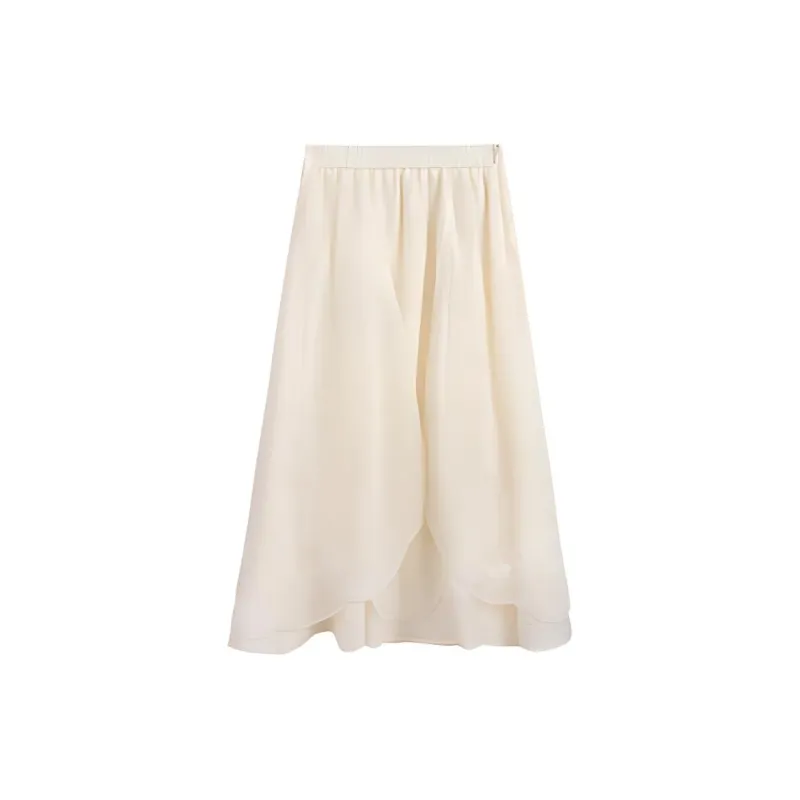 ZIHAN Casual Long Skirt Women's Clear Jade White-1