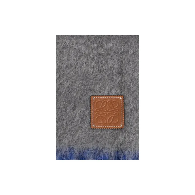 LOEWE Logo Patch Fringed Scarf-2