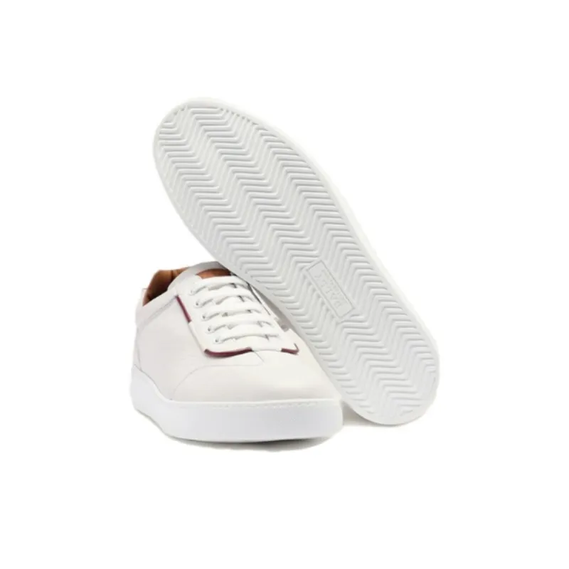 BALLY Low Top Skateboard Shoes Men's White-4