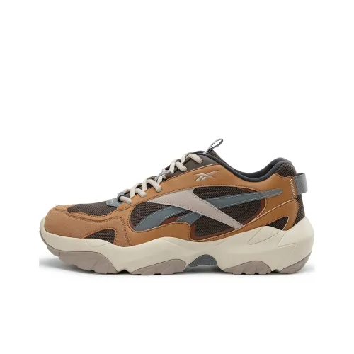 Reebok FLUFFI PUFF CN Anti-Slip Wear-Resistant Breathable Height Increasing Low-Top Running Shoes Unisex Brown Yellow