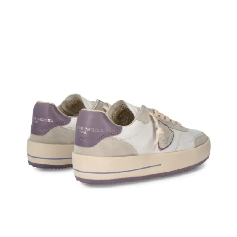 PHILIPPE MODEL Low Top Casual Shoes Women's White Purple-4
