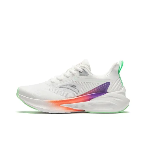 ANTA Running Collection Running Shoes Women's Low-Top Papyrus White/Noble Purple/Neon Emerald Green