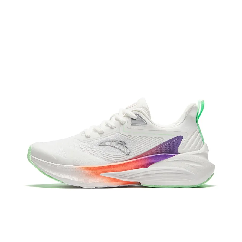 Anta Running Collection Anti Slip Wear Resistant Low Top Casual Running Shoes Women's White Purple Green-0