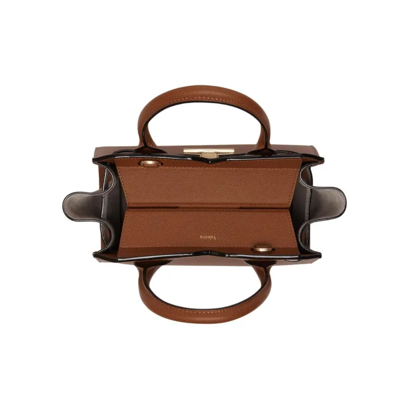 Valextra Calfskin Shoulder Bag, Crossbody Bag, Handbag Women's Chocolate Brown-3