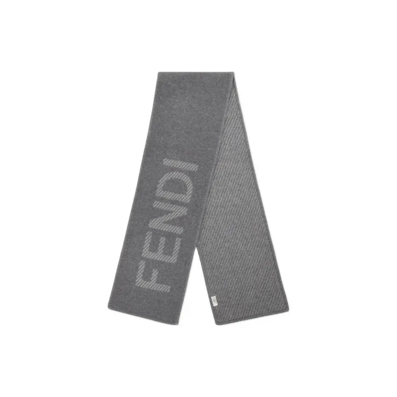 FENDI Wool Knit Scarves Women's Gray-0