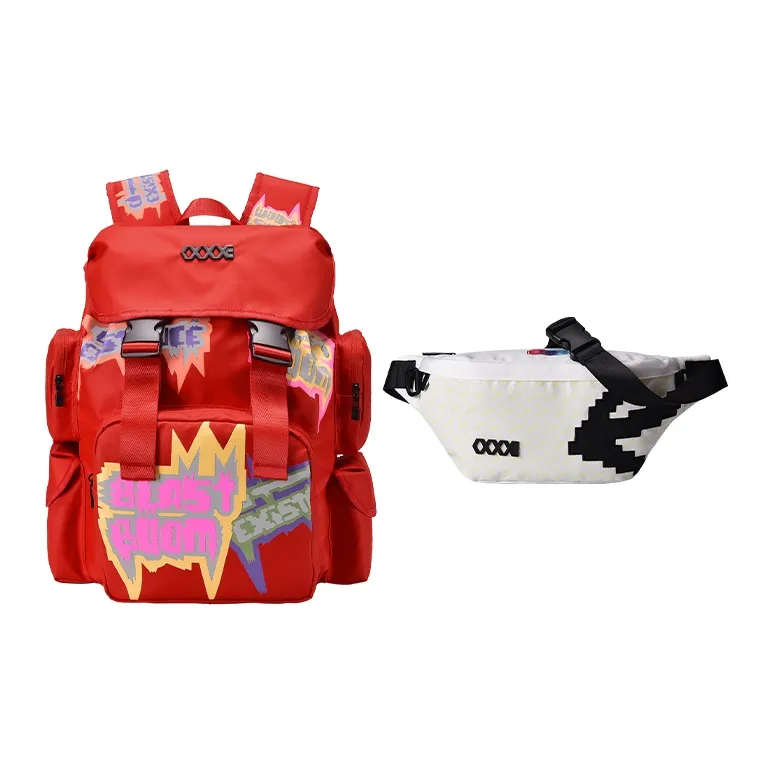 COEXISTENCE Polyester Basketball Backpack Unisex Red-7