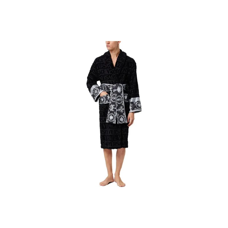 VERSACE Pajama Robe Men's Black-2