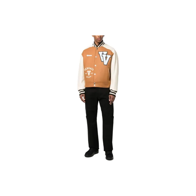 VERSACE FW22 Baseball Jacket Men's Beige-2