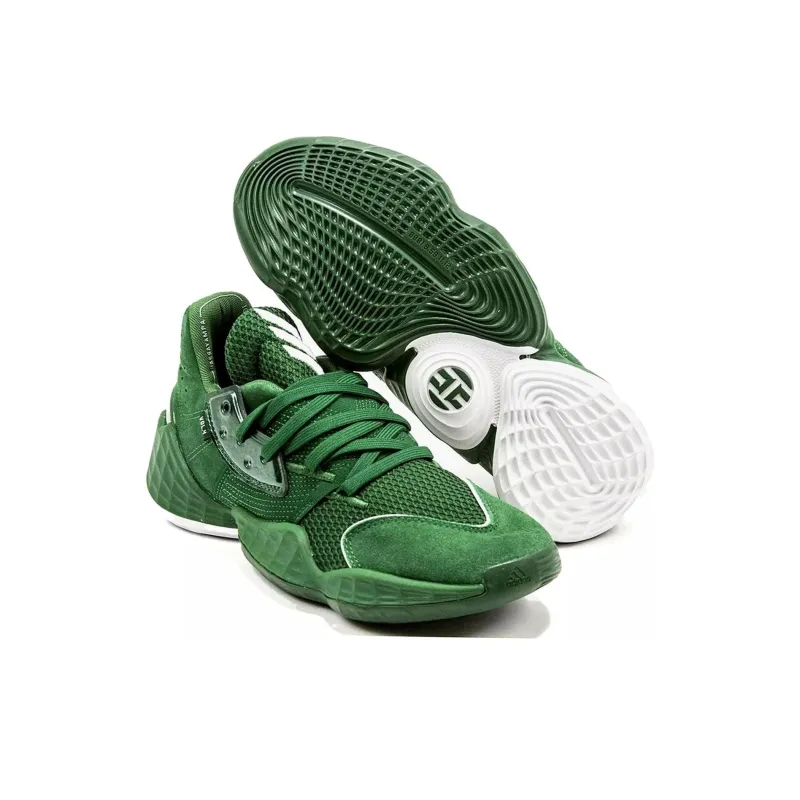 Adidas Harden Vol. 4 Anti Slip Wear Resistant Low Top Basketball Shoes Men's Green-3