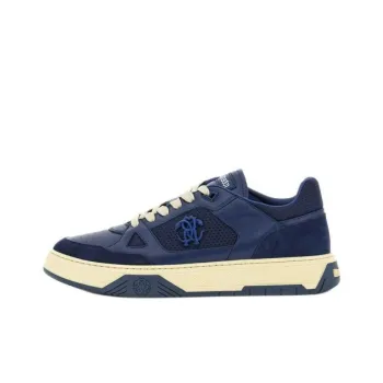 Roberto Cavalli Monogram Low-Top Skateboard Shoes Men's Blue