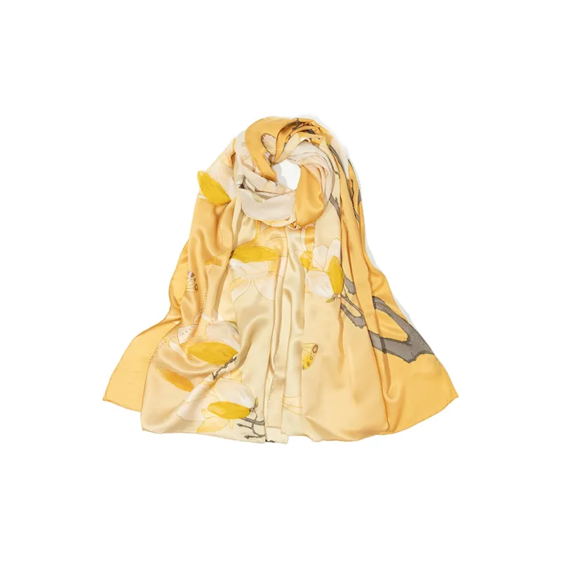 Shanghai Story 100% Mulberry Silk Silk Scarves Women's Crape Myrtle Snow Pride Gift Box Set-7
