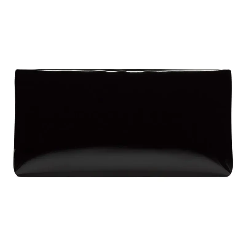 SAINT LAURENT PU Polyester Fiber Clutch Unisex Black-3