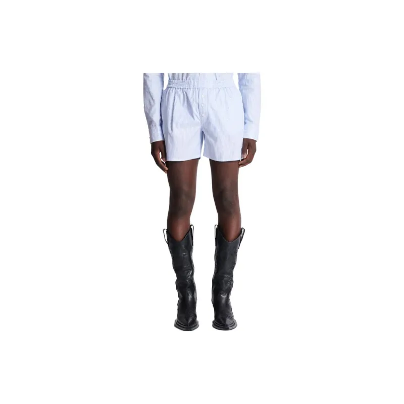 BALMAIN Logo embroidered Striped Shorts-2