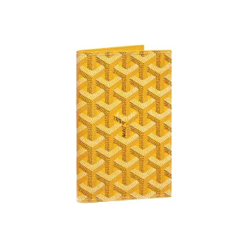 GOYARD Grenelle Cow Leather Card Holder Passport Holder Small Size Unisex Yellow